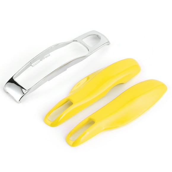 FYBTO 3pcs Remote Key Fob Cover Trim Protective Case Fit for Porsche Macan Cayenne Panamera(Yellow Silver )-0907