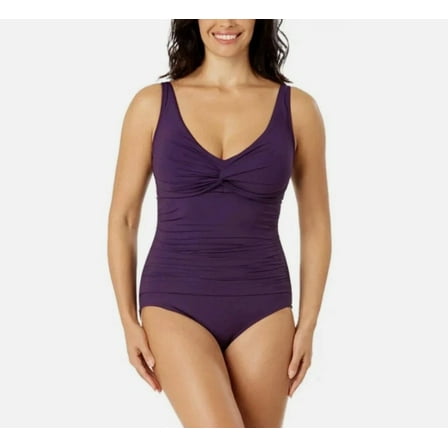 Lands' End Ladies' Size Small (6-8) One-Piece Swimsuit, Dark Purple