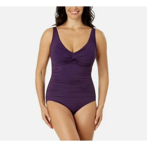 Lands' End Ladies' Size Small (6-8) One-Piece Swimsuit, Dark Purple