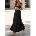 thumbnail image 4 of PRETTYGARDEN Women's Summer Casual Maxi Dresses Cap Sleeve V Neck Smocked Long Pockets Party Sundress Vacation Outfits, 4 of 8
