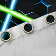 thumbnail image 4 of jejeloiu Neon Glowling Lightsaber Black Out Curtains,Abstract Geometric Honeycomb Curtains Pack of 2 (42x63 Each),Green Blue Hexagon Bedroom Curtains For Kids,Luxury Bedroom Decor, 4 of 6