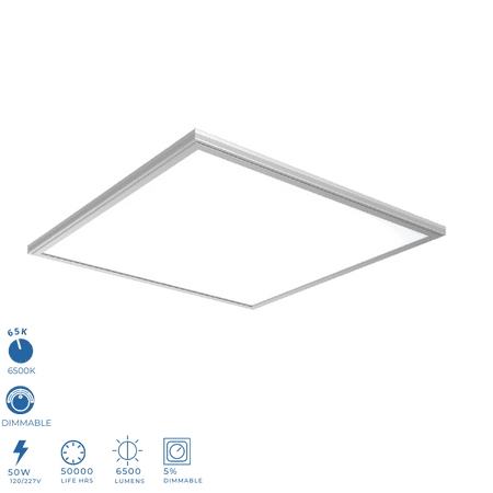 

Perlglow 2x2 LED Flat Panel Light Fixtures High Efficiency 50W LED Drop Ceiling Light Dimmable Daylight 6500k.