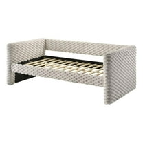 Furniture of America Ladell Fabric and Wood Twin Daybed with Trundle in White