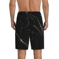 thumbnail image 4 of Lsque Black Marble Texture Abstract Mens Sleep Pajama Shorts,Short Pajama Pants, Cotton Ultra-Soft Knit-Small, 4 of 9