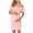 Pink, variant on ZZwxWA Women's Maternity Dresses Off Shoulder Ruffle Sleeveless Bodycon Sundress for Baby Shower One-line Collar Solid Color Midskirt Maternity Dress