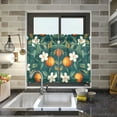 thumbnail image 4 of Yayeee Kitchen Curtains Tier Pair Light Filtering 27"x36" Rod Pocket Short Cafe Window Panel, Floral Orange Pattern, 4 of 7