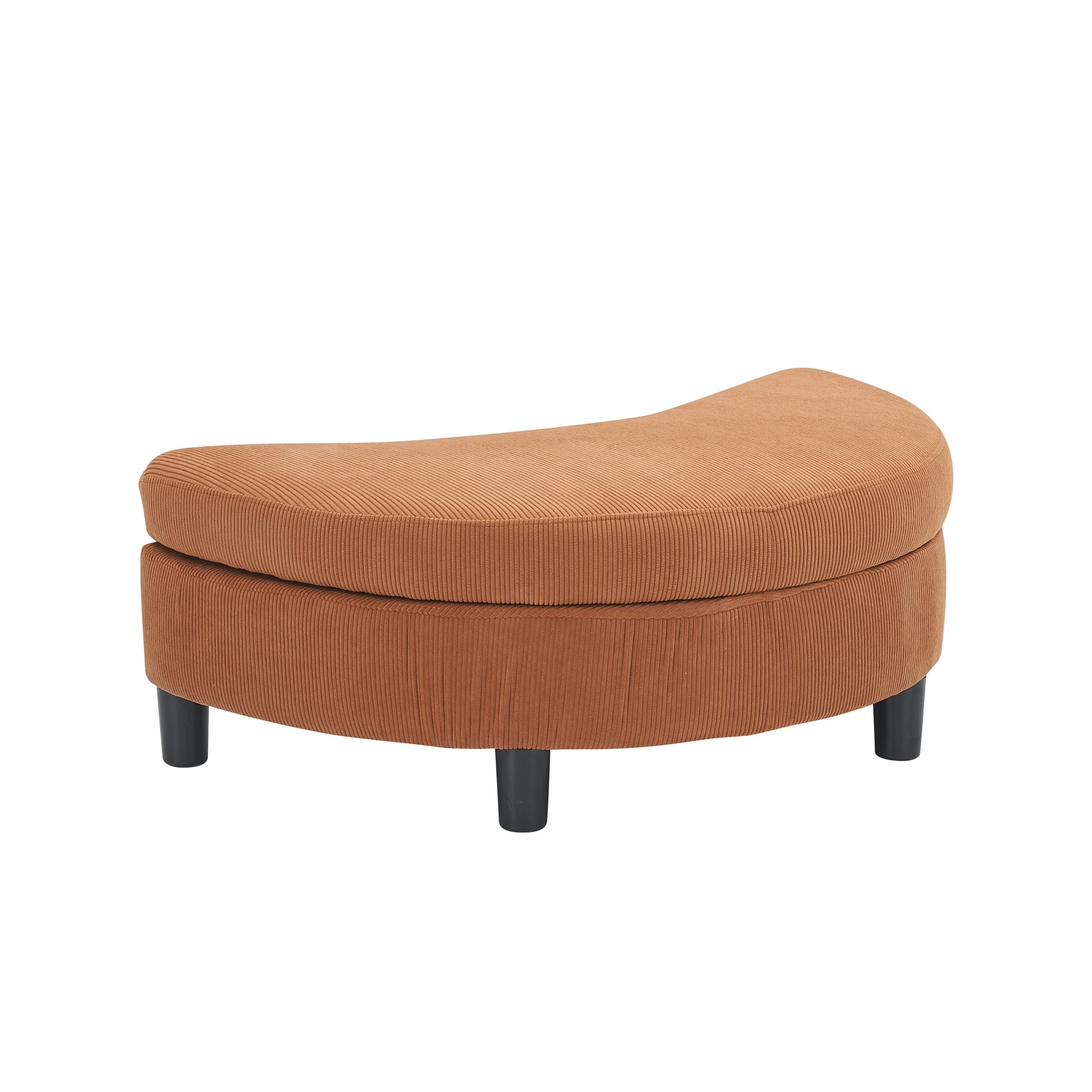Aukfa 51" Oversized Accent Chair Round Barrel Chair with Storage Ottoman for Living Room, Corduroy, Orange