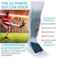 thumbnail image 3 of MediCaptain Ultimate Soccer Sock with Shin Guard - Metatarsal Pad - Anti Slip Grip| Mens Womens Long Athletic Sock for Soccer, Football, Training, White Knee Sock, 3 of 8