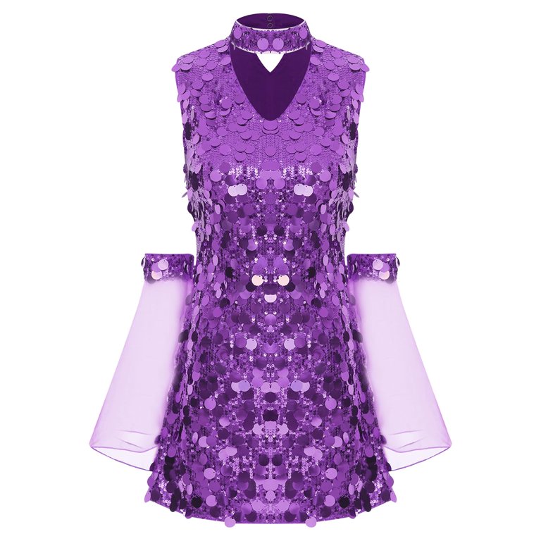 retro 70s sequin dress 1970S 60'S 70'S DISCO FEVER SEQUIN DRESS HIPPIE RETRO GO GO GIRL WOMAN  COSTUMES