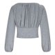 thumbnail image 4 of TaTaai Women's Solid Color Off Shoulder Long Sleeve Top Ladies Pleated High Waist Slim Fit Shirt Fashion Casual for Daily Party Work Travel Streetwear All Season Wear Gift, 4 of 7