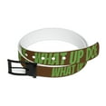 thumbnail image 2 of What Up Doe Brown Belt Green Letters by Bougie Trash 50" one size fits most, 2 of 3