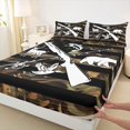 thumbnail image 3 of jejeloiu Autumn Fall Leaf Twin Sheet Sets,Jungle Animal Bear Twin Fitted Sheet,Wild Deer Mallard Flat Sheet For Boys,Super Cozy Room Decor,3pcs, 3 of 7
