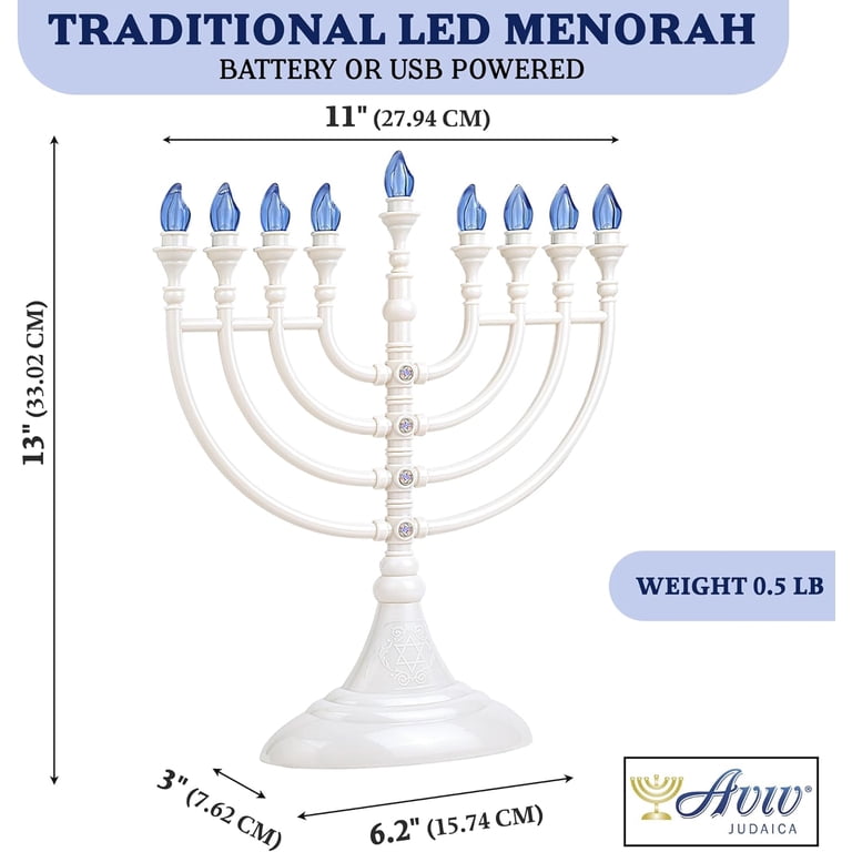 Aviv Judaica LED Electric Menorah with USB Charging photo 2