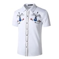 thumbnail image 1 of Birdeem Chemise Imprimée à Manches Courtes Brodée Mode Style Été pour Hommes, 1 of 12