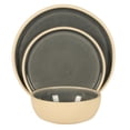 thumbnail image 2 of Gibson Elite - Made in Portugal - Port Gaia 12 Piece (Service for 4) Plates and Bowls Reactive Glaze Dishes Stoneware Ceramic Dinnerware Set - Blue, 2 of 12