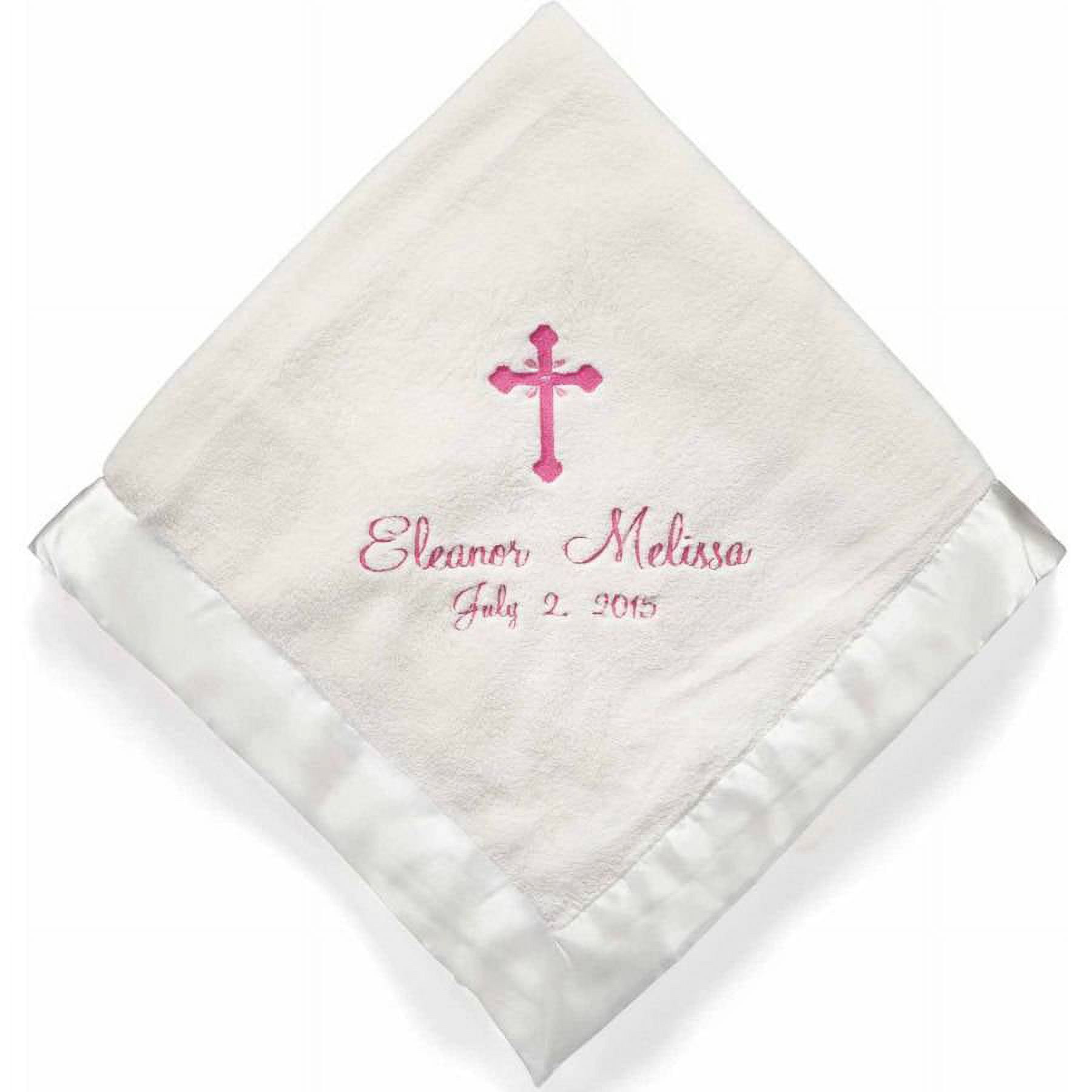 Personalized Precious Cross For Her Cream Baby Blanket