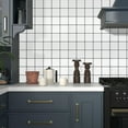 thumbnail image 5 of DEWOO Thick Square Kitchen Peel and Stick Backsplash Mosaic Tiles Square Self Adhesive Wall Tile Checkerboard Checkered Stickers,White (10-Sheet,12"x12"), 5 of 12