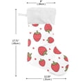 thumbnail image 2 of SKYSONIC Strawberry Christmas Stocking Personalized Large Candy Stocking Hanging Gift Xmas Stockings Decoration for Family Holiday Party Ornaments Decor Fireplace, 2 of 7