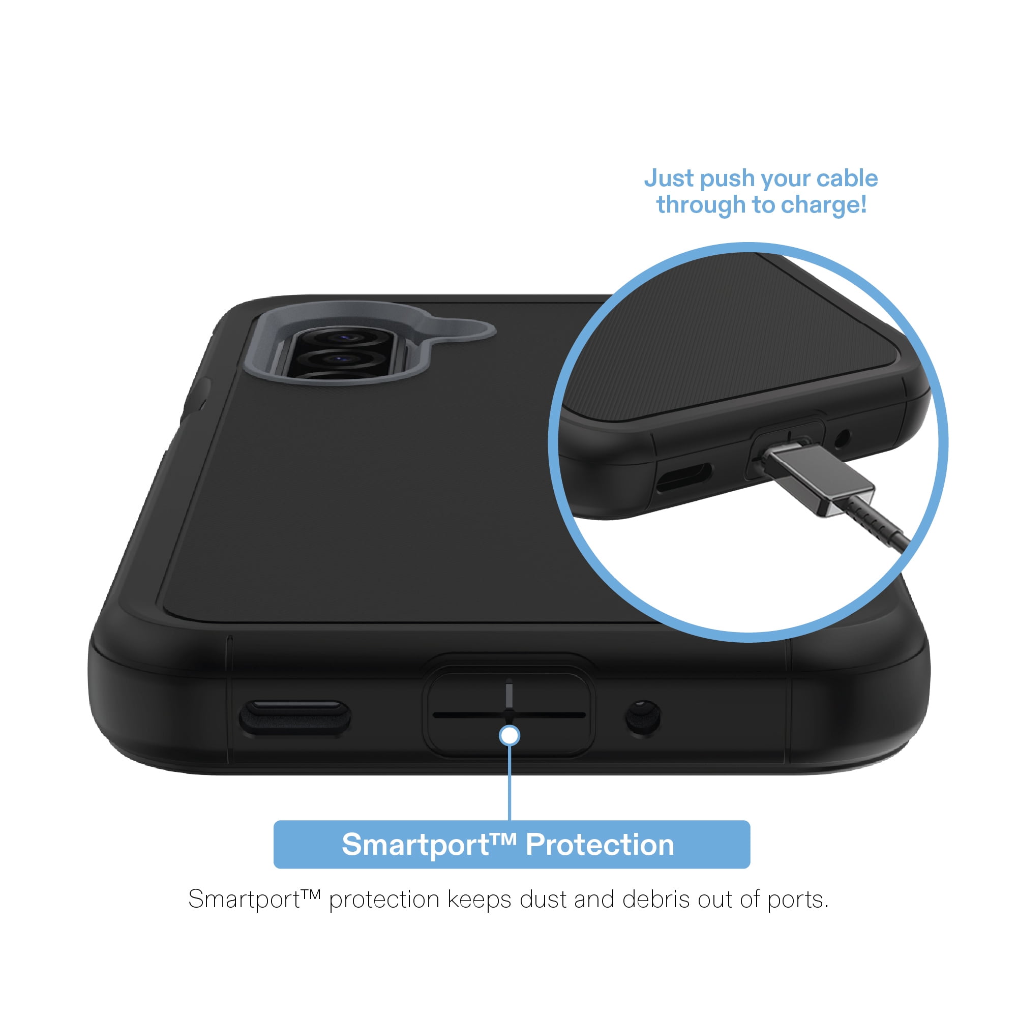 onn Rugged Phone Case for Samsung Galaxy A17 5G - Black/Gray
