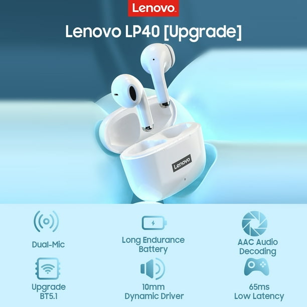 Lenovo LivePods LP40 True Wireless Earbuds Upgrade BT5.1 Low