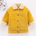 thumbnail image 2 of Mercatoo Toddler Baby Fle𝐞ce Lined Suede Jacket Boys Solid Color Button Up Lapel Outwear Girls Toddler Light Girl Winter Coat 4t, 2 of 4