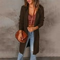 thumbnail image 2 of Fesfesfes Cardigan for Women Top Cardigan Pocket Medium And Long Term Outwear Long Sleeve Coat, 2 of 6