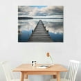 thumbnail image 2 of PRATYUS Fall Decor Calm Lake Pier Canvas Wall Art Picture 20x16in for Living Room Bedroom 20x16in, 2 of 3