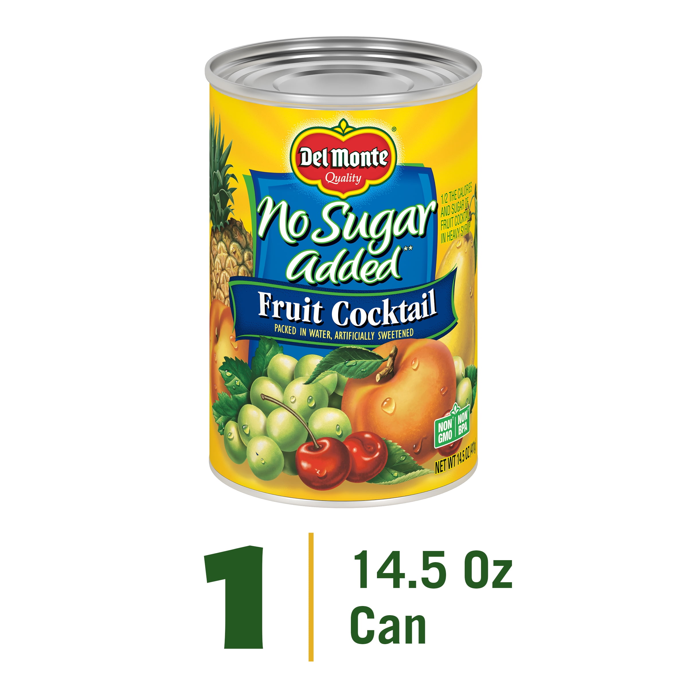 Del Monte No Sugar Added Canned Mixed Fruit Cocktail 14.5 oz Can (Pack of 4)