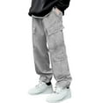 thumbnail image 1 of Zszcpp Summer Pants For Mens 2025 Trendy Cargo Drawstring Softable Elastic Waist Baggy Going Out Pockets Trousers Casual Trouser, 1 of 5