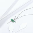 thumbnail image 6 of Ballerina Tiny Dancer Pendant Necklace May Birthstone Green Zirconia 925 Sterling Silver Women Christmas Valentine's Day Birthday Gifts for Daughter Juwaliy, 6 of 8