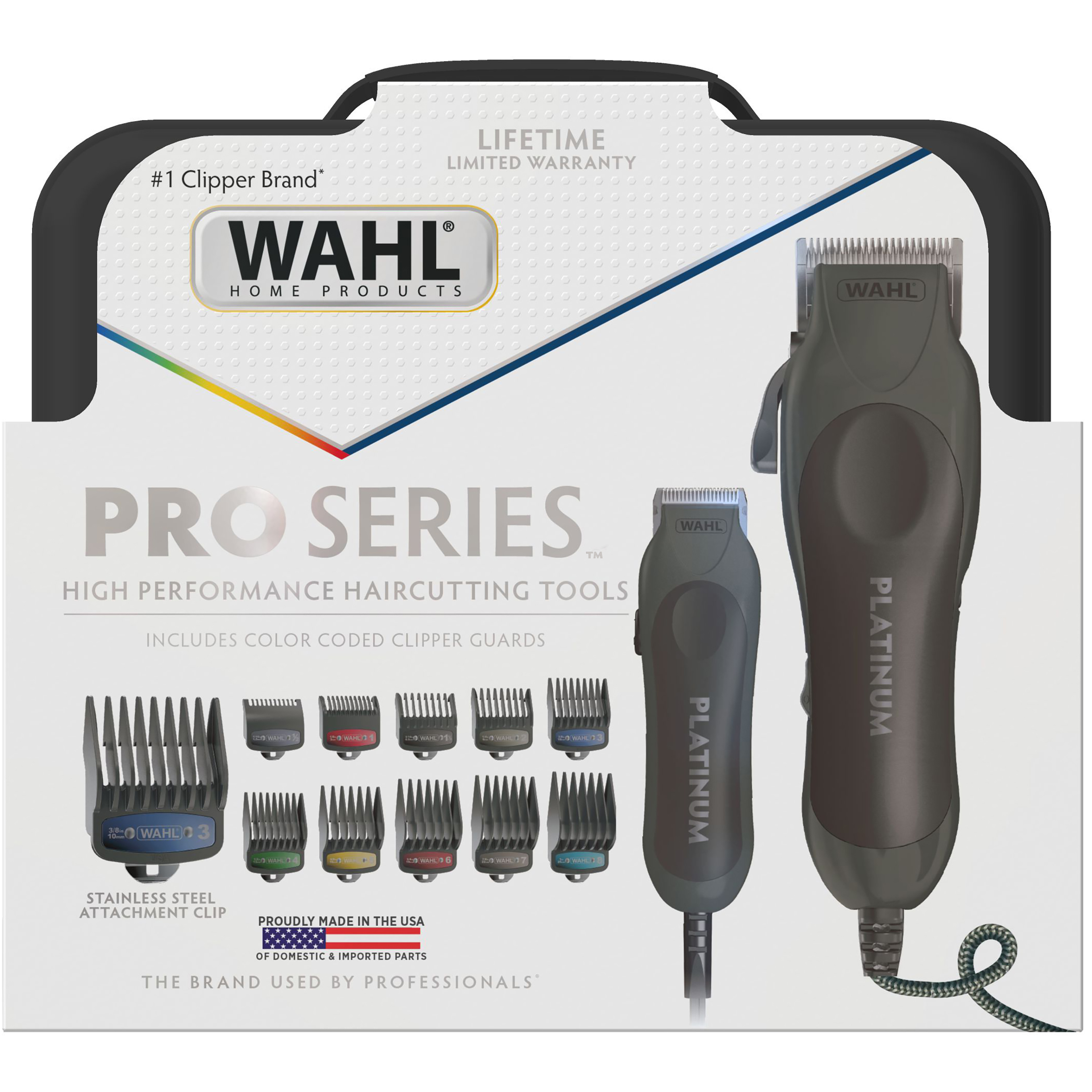 Wahl Pro Series Platinum Combo Kit for Men or Women, Premium Hair Clipper Black/ Corded 79804-100