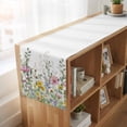 thumbnail image 6 of Spring Floral Table Runner, Watercolor Flower Eucalyptus Leaves Botanical Washable Cotton Linen Table Runners 48 Inches Long, Dresser Scarf Runner for Nightstand/Coffee/End Tables 13''x48'', 6 of 9