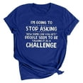 thumbnail image 1 of Hauts d'Été Amusants pour Femmes Imprimés Lettres Col Rond Manches Courtes T-Shirt, 1 of 5