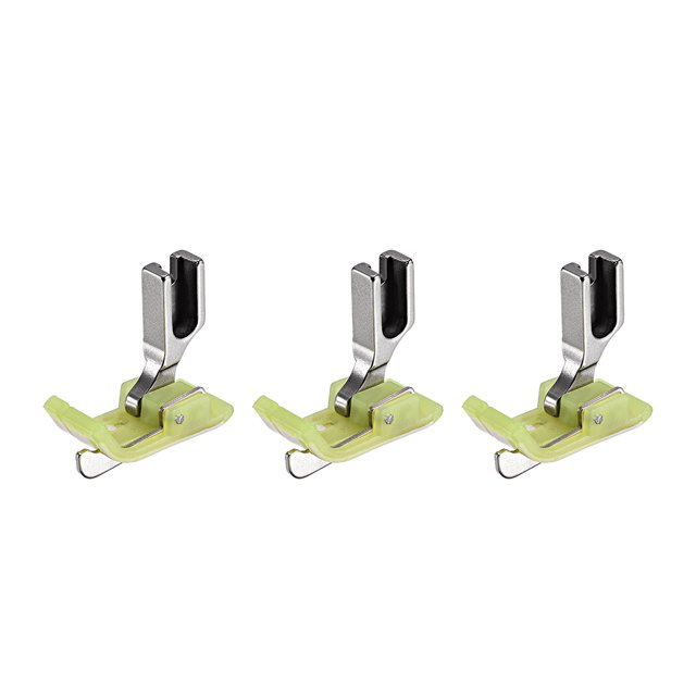 Unique Bargains #SP-18 Industrial Sewing Machine Hinged Presser Foot with Right Guide 1/4' (6mm) Green 3 pcs
