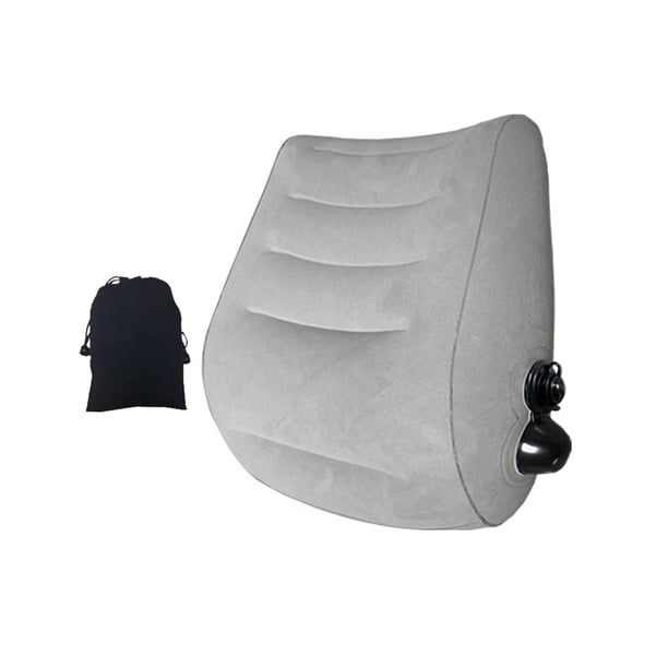 Almohada lumbar con bolsa de almacenamiento, respaldo plegable, almohada inflable, cojín de cintura para relajarse en la espalda baja de la silla de