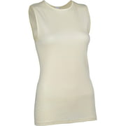Rosette Womens Sleeveless Undershirt - Cotton  High Neck, Full shoulder design
