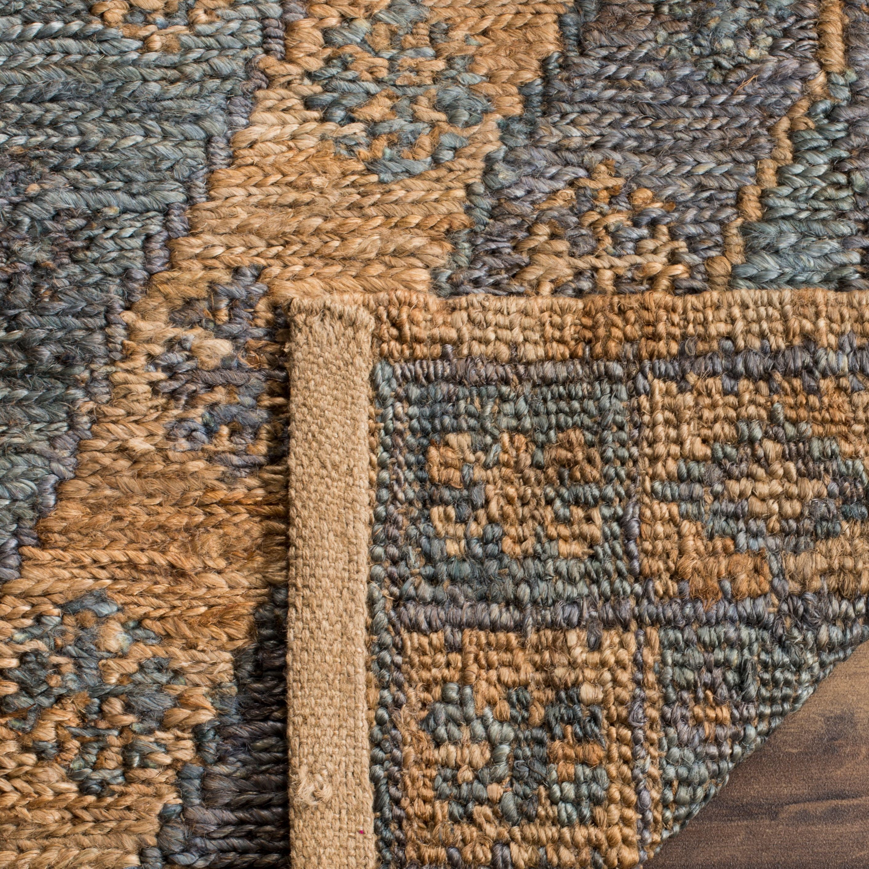 SAFAVIEH Organic Jervis Aztec Braided Jute Area Rug, Slate/Natural, 8' x 10'