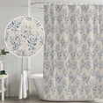 thumbnail image 4 of Shower Curtain Bathroom Set Watercolor Blue Herb Leaves Waterproof Fabric Shower Curtains with Grommets&Hooks, Country Vintage Linen Privacy Bath Curtain for Bathtub 36x72in, 4 of 9