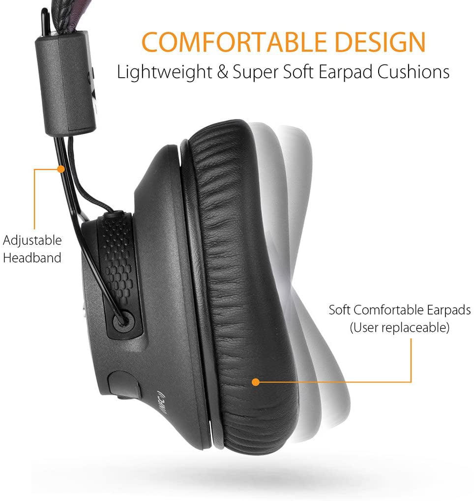 Extra Comfortable & Lightweight NFC for PC Computer Laptop Cell Phone Tablets Hi-Fi Stereo Wireless Wired Headset for Music Avantree Audition 40hrs Aptx Bluetooth Headphones Over Ear with Mic 