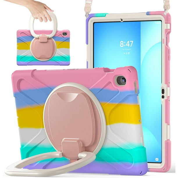 Funda para Samsung Galaxy Tab S10 FE+ Plus de 13,1 pulgadas, modelo 2025 (X620/X626B), funda de silicona resistente con asa, soporte de 360 grados, correa y soporte para S Pen.