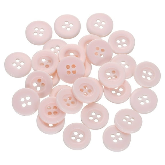 60pcs 20L Sewing Buttons 1/2"(12.5mm) Resin Round Flat 4-Hole Craft Replacement Buttons for Sewing Clothing and DIY, Pink