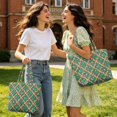 thumbnail image 2 of XYZCANDO Green Christmas Themed Padded Shoulder Tote Bag Large Capacity Quilted Daily Handbag for Holiday Shopping Travel Work Cute Candy Cane Star Pattern Women's, 2 of 7