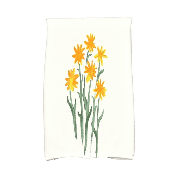 Simply Daisy, 16 x 25 inch, Daffodils Kitchen Towel, Yellow