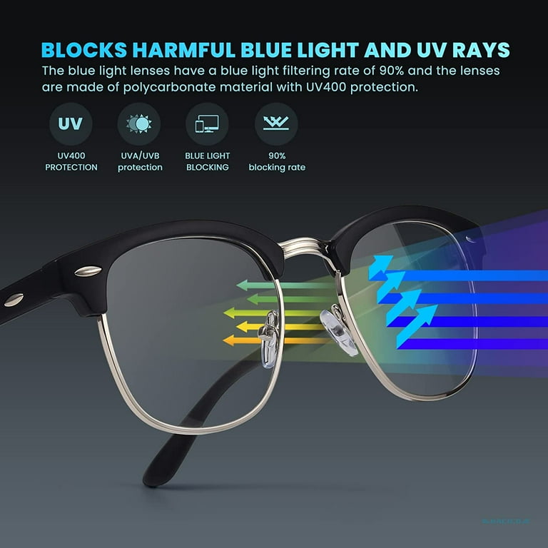 racico Computer Blue Light Blocking Glasses 3 pack Blue Light Glasses Men Women Anti Blu Ray Clear Gaming Glasses Lenses