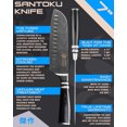 thumbnail image 4 of Kessaku Santoku Knife - 7 inch - Ronin Series - Razor Sharp Kitchen Knife - Forged 7Cr17MoV High Carbon Stainless Steel - Granton Edge - Wood Handle with Blade Guard, 4 of 12