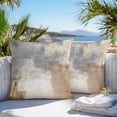 thumbnail image 4 of Brown Grey White Outdoor Pillow Covers Pack of 2 Abstract Art Modern Oil Painting Waterproof Throw Pillow Covers Decorative Cushion Cases for Patio Garden Tent Balcony Couch 16x16 inch, 4 of 8
