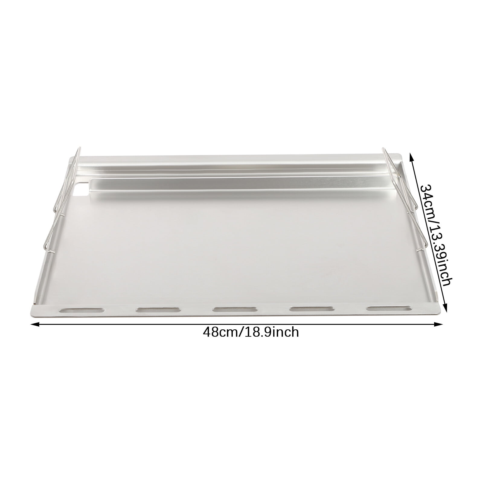 ToppiJoy 25" x 19" Rectangular Stainless Steel Cooking Griddle for Outdoor Gas Grill, Universal Flat Top Cooking Griddle with Removable Handles for Gas Grill/Charcoal/BBQ Stove Top