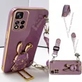 thumbnail image 2 of Crossbody Lanyard Rabbit bracket Plating Case for Xiaomi Redmi 12C 12 10 10C 10A 9 9C 9A 8A 8 7 13C Cover, 2 of 5