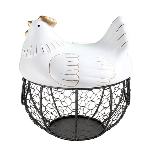 Vikakiooze 2023 Home Storage and Organization Eggs Holder Basket Organizer Storage Ceramic Fruit Container Kitchen Hen Decor