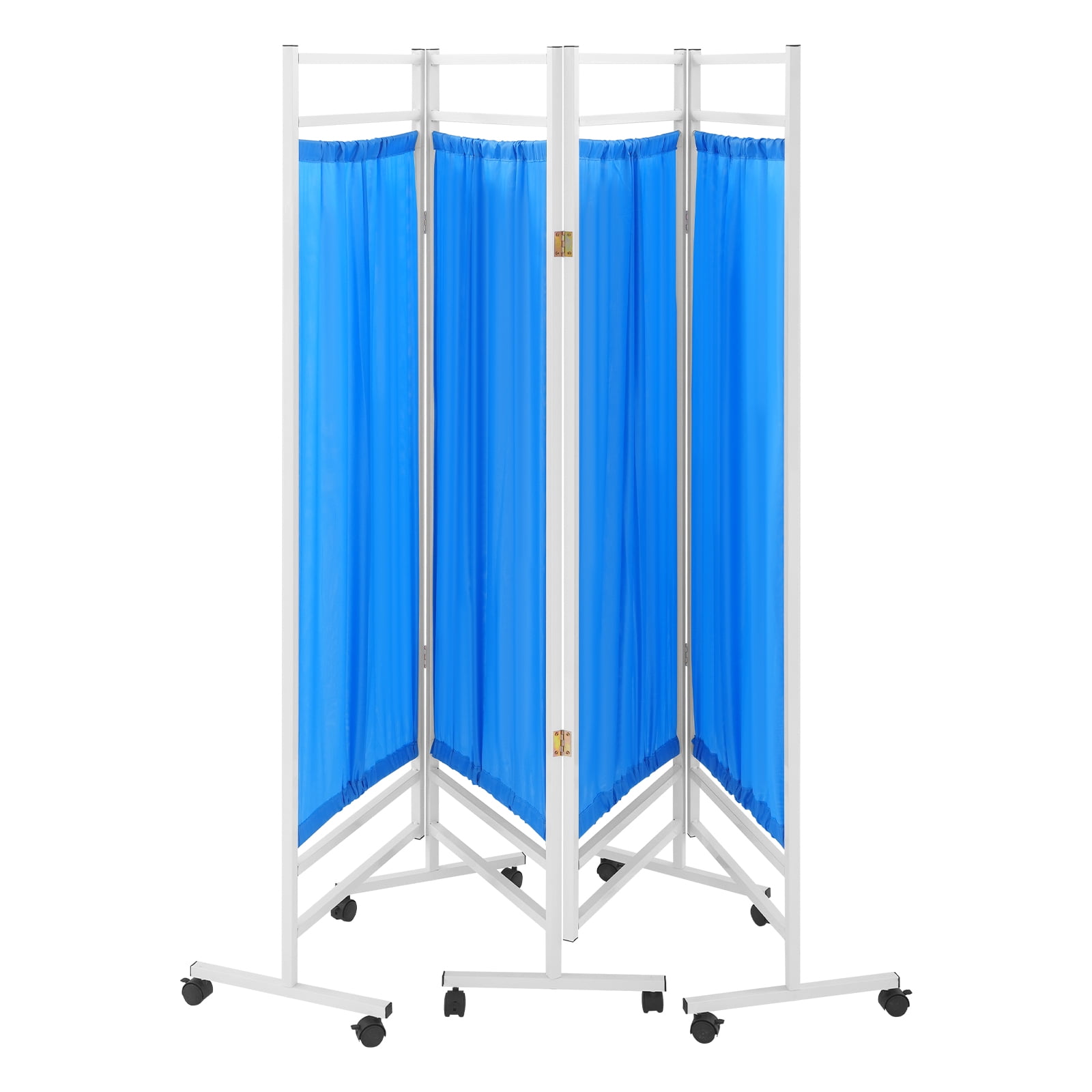 4-Panel Medical Room Divider, Medical Privacy Screen, Portable and Foldable Medical Room Divider Blue
